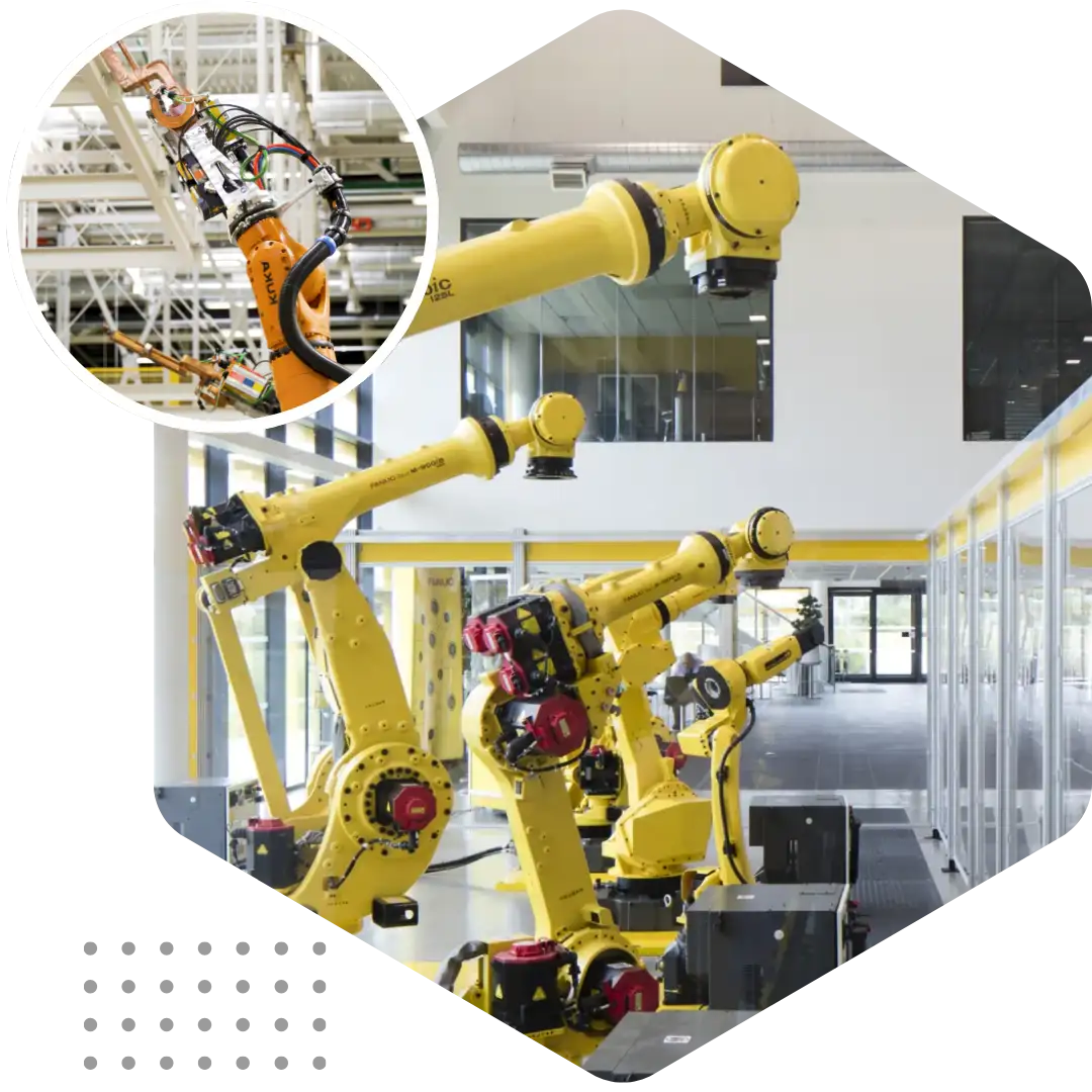 Industrial robotic arms for automation and manufacturing in Saudi Arabia.
