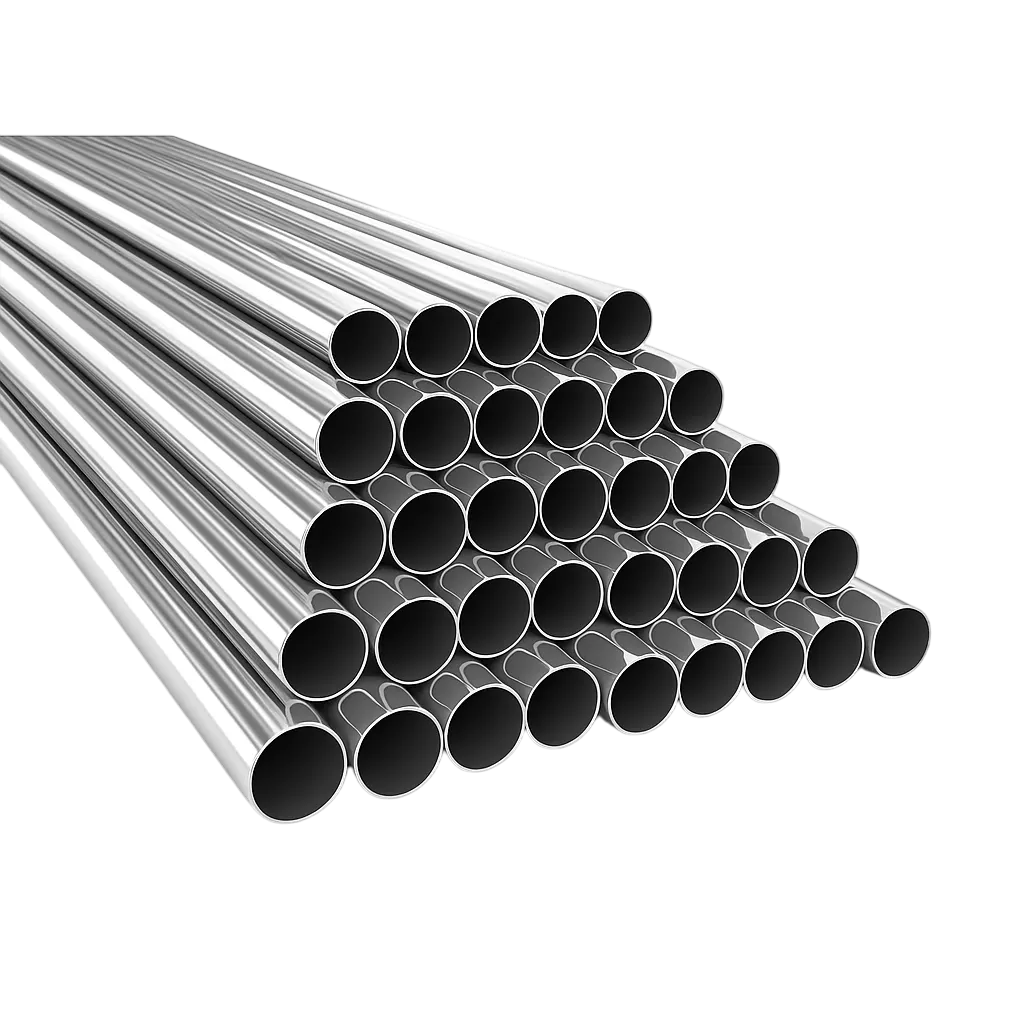 High-quality stainless steel 304 welded pipes stacked in rows, used for industrial and construction applications in Saudi Arabia.