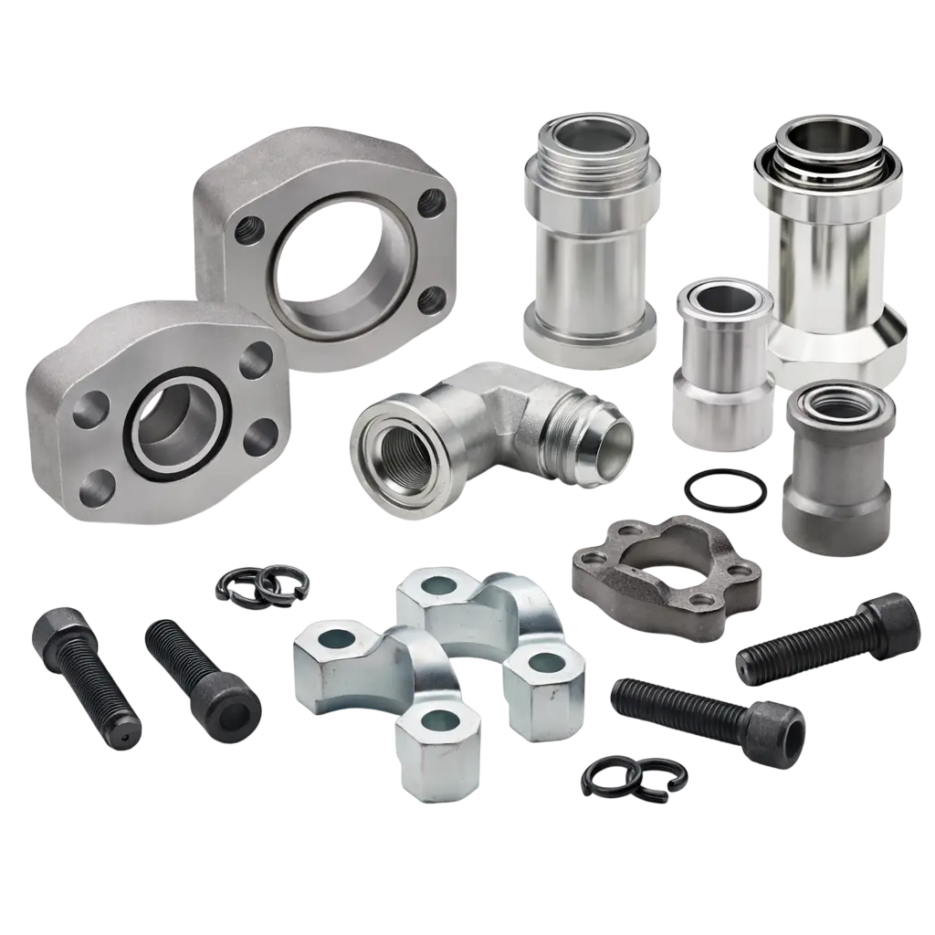 Hydraulic fittings, adapters, and connectors supplied by Parker Store in Khobar for industrial systems.