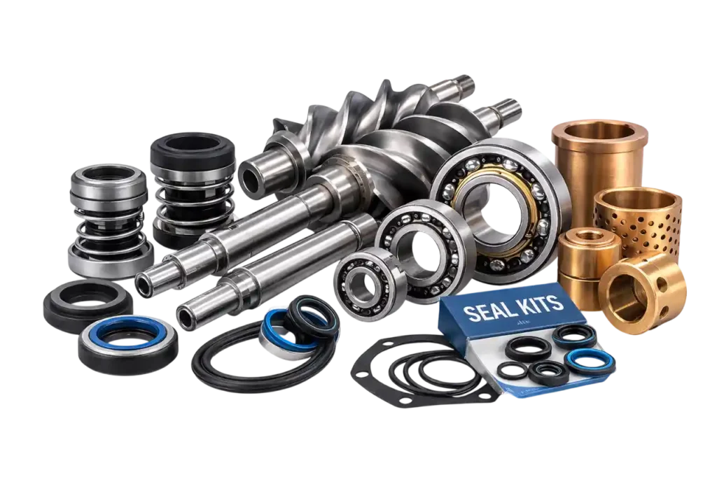 Mechanical seals, shafts, bearings, rotors, bushings and seal kits available as Circor pump parts in Saudi Arabia.