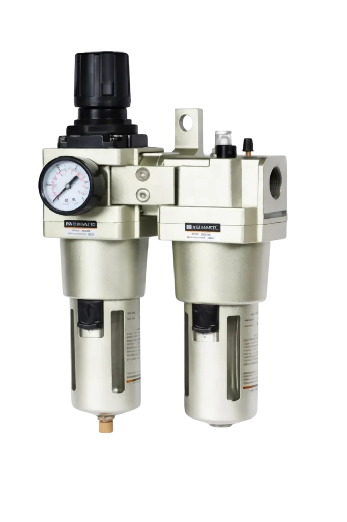 industrial pneumatic air filter regulator unit for compressed air control.