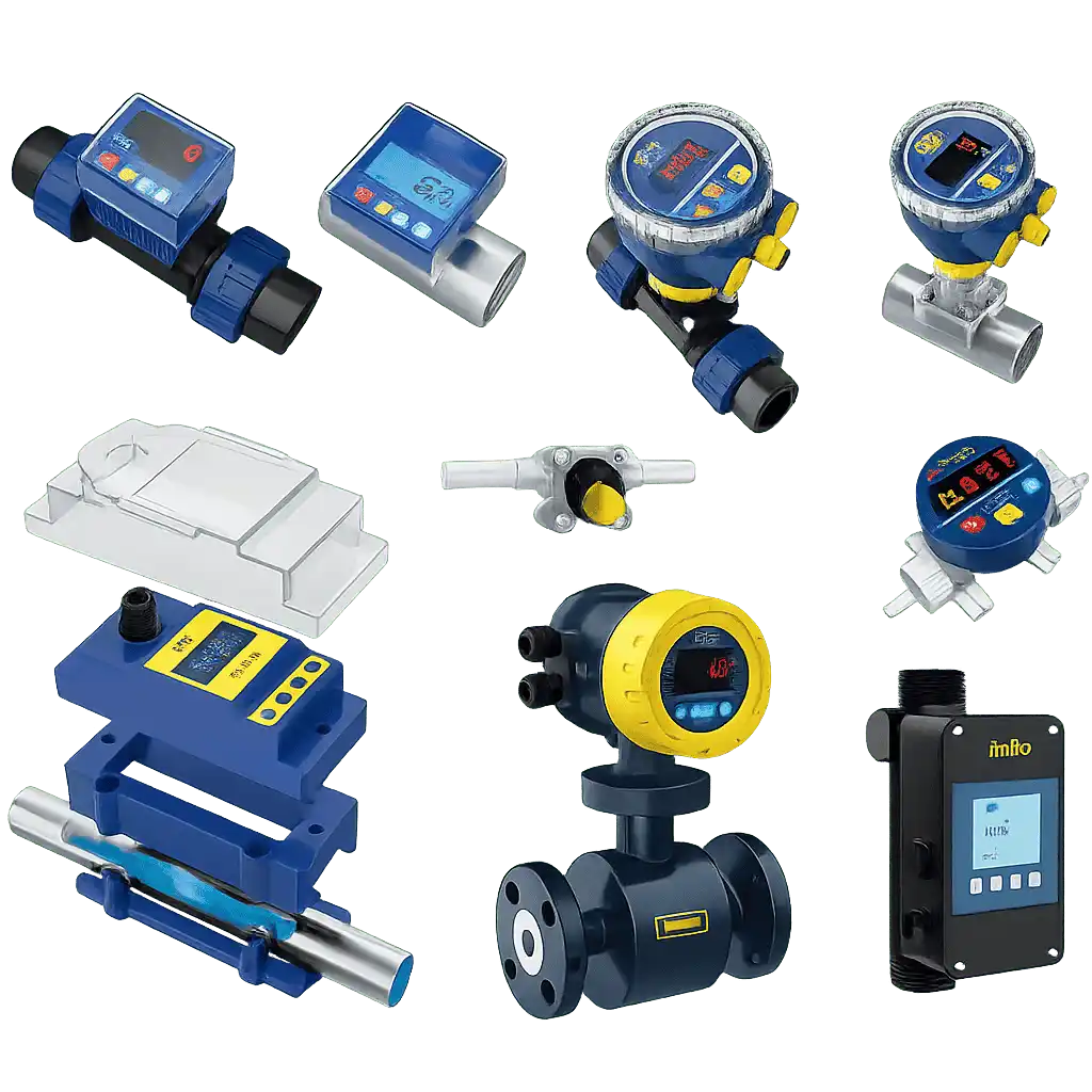 Different types of water flow meter used in Saudi Arabia for industrial and commercial applications.