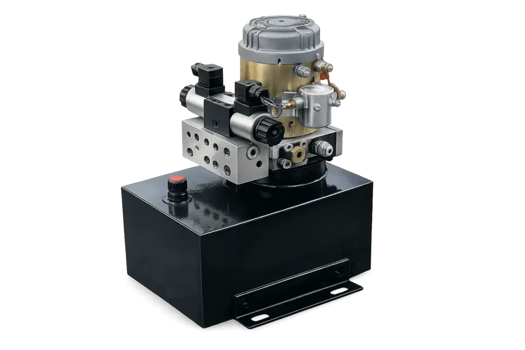 Industrial electro-hydraulic power unit for automated fluid control and pressure management systems.