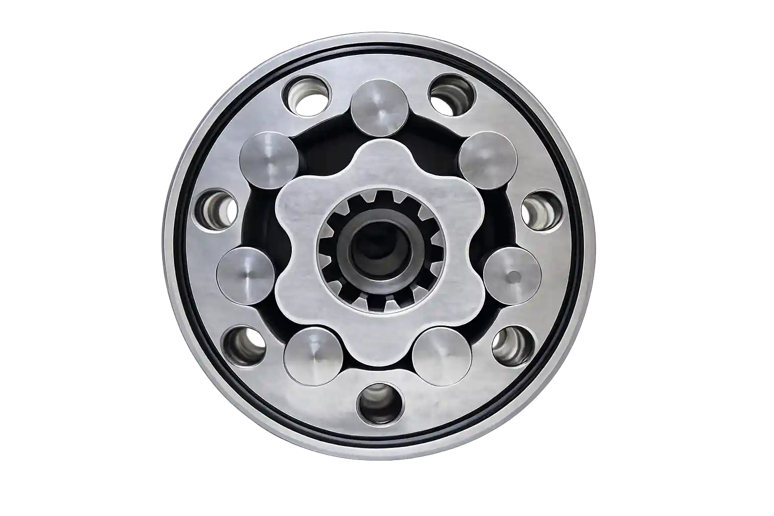 Precision rotary hydraulic motor component for industrial systems.