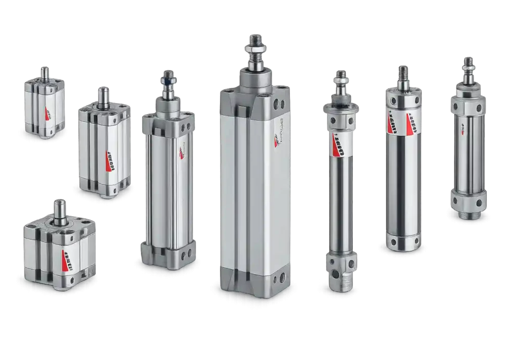 Camozzi pneumatic air cylinders supplied by Camozzi suppliers in Saudi Arabia for industrial automation applications.
